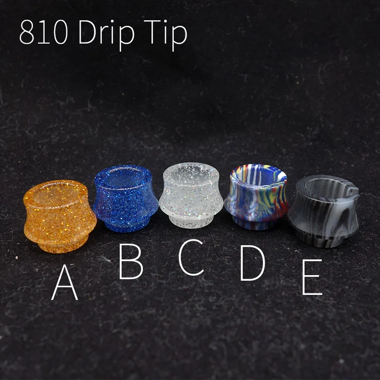 with holes driptips 810 resin mouthpiece bling gold color Prevent Eliquid Spill from rda rta atomizer |