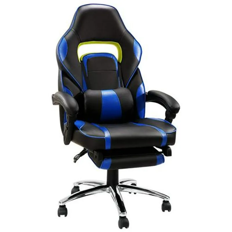 Игровые стулья для офиса из искусственной кожи с подушкой для ног с подушкой для спинки сиденья регулируемое подъемное поворотное кресло HWC