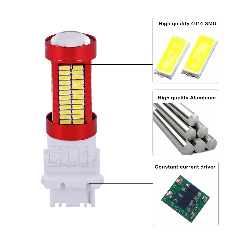 2шт T25 3157 3156 светодиодный 106SMD 4014 сигнальная Поворотная лампа белый светильник