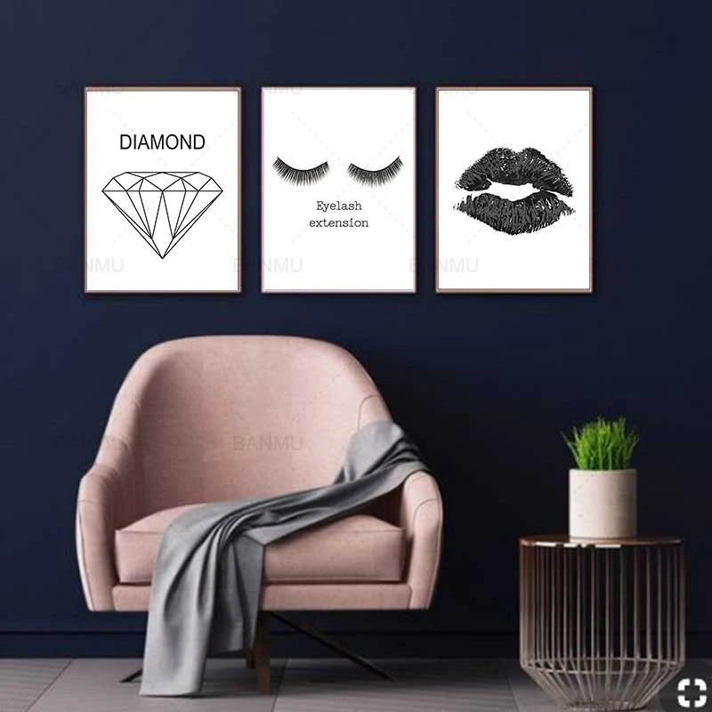 Nordic poster Black and white minimalistic canvas painting abstract wall art print picture for living room decoration | Дом и сад