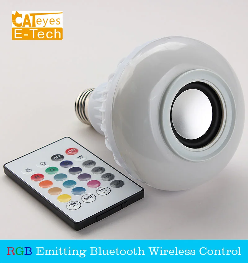 E27 умный RGB RGBW Беспроводной Bluetooth динамик лампа Музыка Воспроизведение затемнения