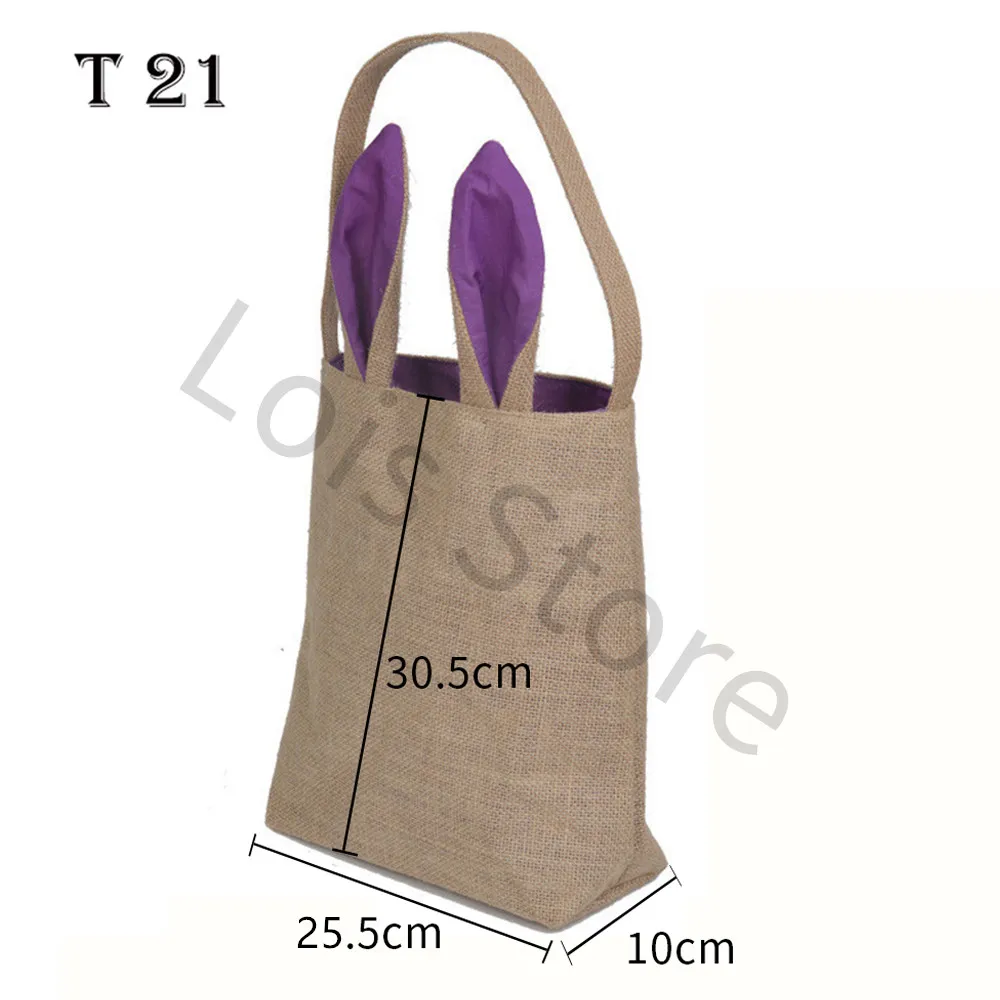 45 шт/лот Пасхальная корзина холст Пасхальный хвост ведро корзина Tote сумки детский подарок счастливое пасхальное украшение - Цвет: T 21