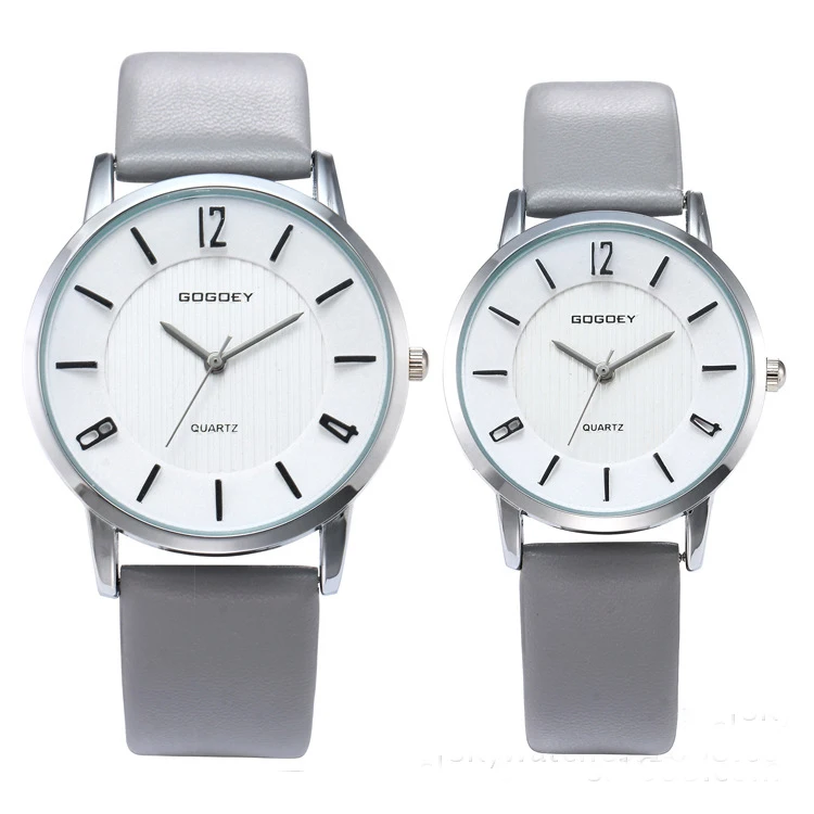 

Luxury Gogoey Brand Pair Watches for Men Women Pu Leather Watches Men's Wristwatch go8527