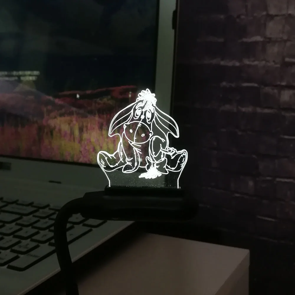 3D лампа Микки Маус Минни друзья светодиодный ночник 7 цветов Изменение USB База переключатель Рождественские декоративные детские игрушки подарок - Испускаемый цвет: MINI