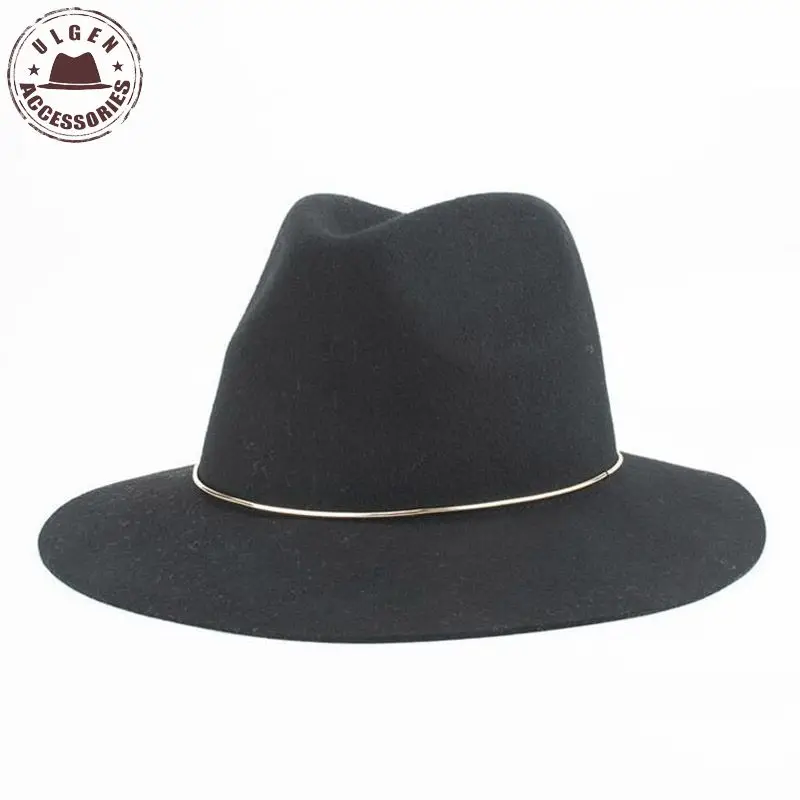 Новая модная женская шляпа fedora светильник цвет 100% шерсть широкие поля для женщин