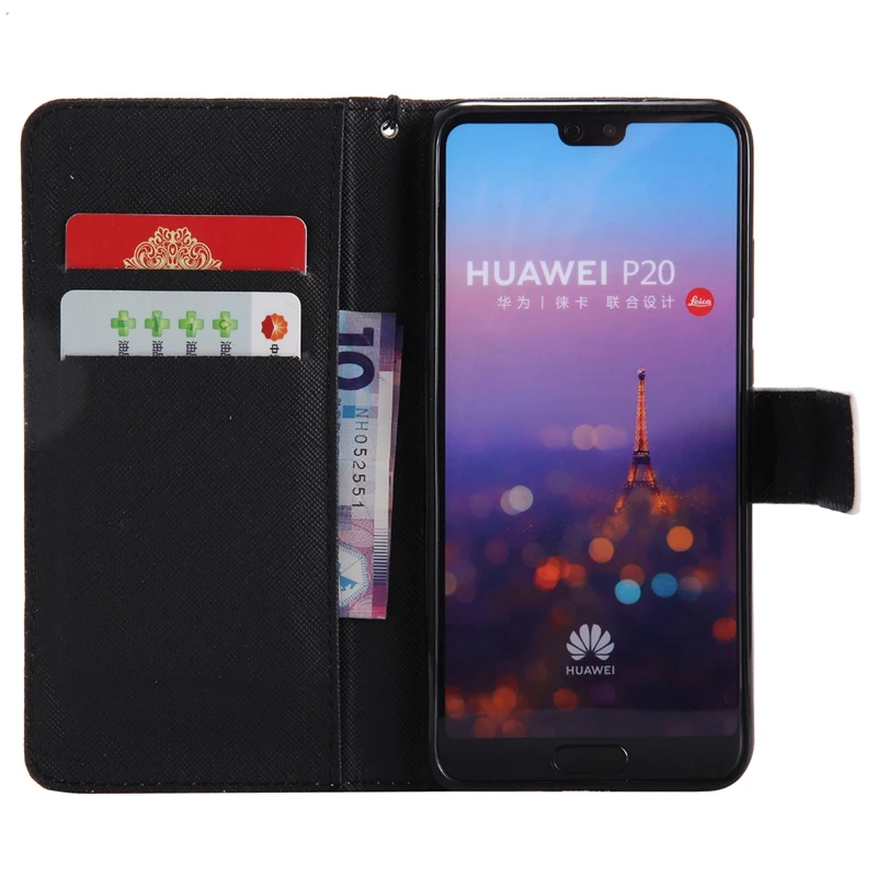 Чехол-книжка для Huawei P20 с кошкой фламинго кожаный чехол-кошелек чехол Etui Capinha |