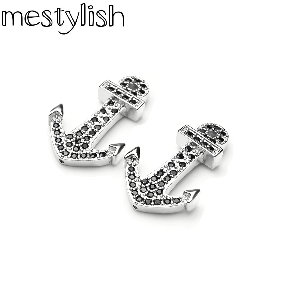 Mestylish 3 шт./лот соединитель якоря из фианита для изготовления браслетов и ожерелий