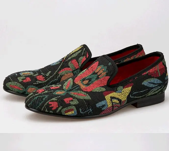 Choudory смешанный цвет абстрактный цветок мужчины вязание обувь Мода ручной работы