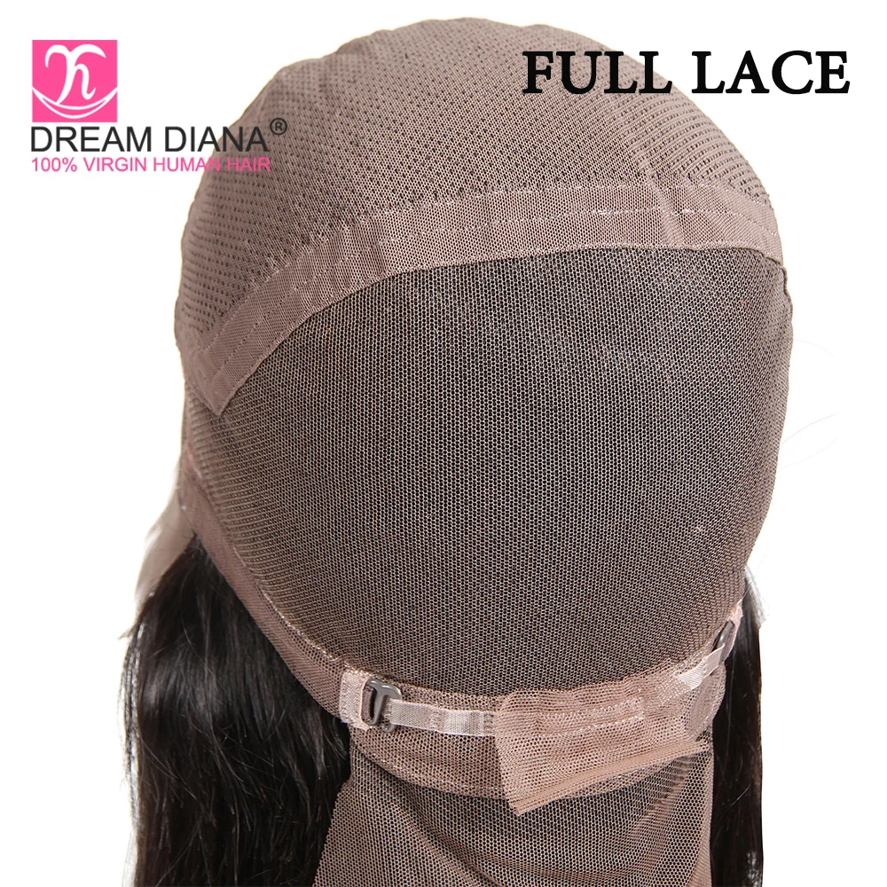 DreamDiana предварительно сорвал малазийский полный парик шнурка Remy прямой ручной