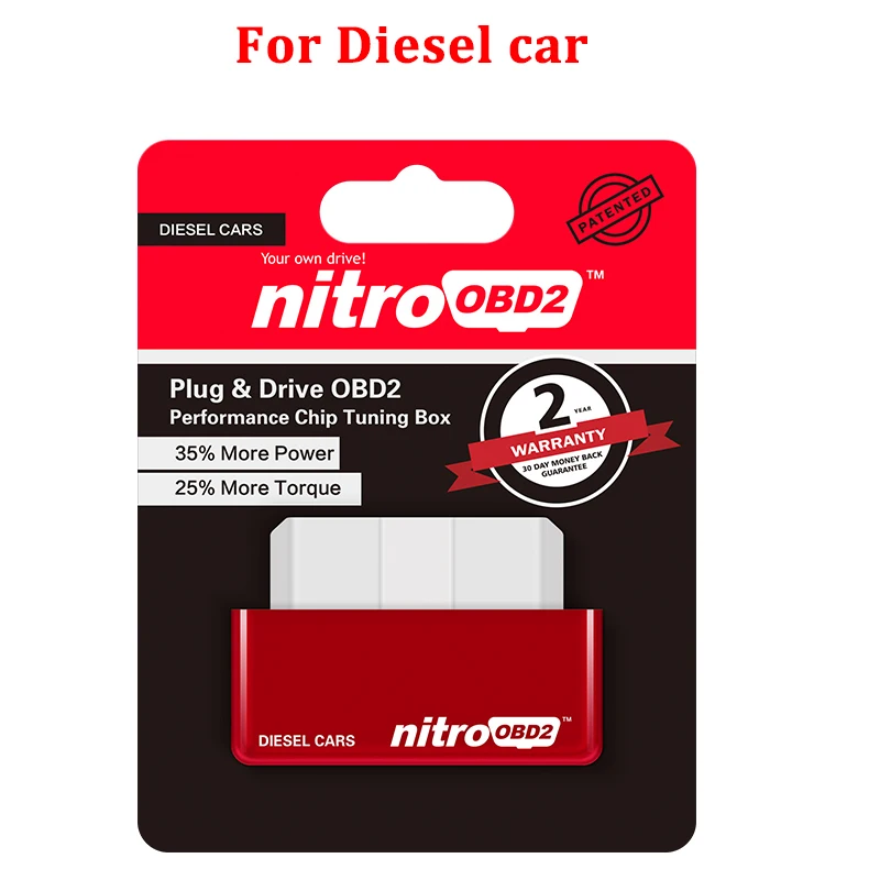 Супер OBD2 Nitro OBD дизельные автомобили, работающие на бензине чип тюнинг коробка больше мощности и крутящего момента Nitro OBD штекер привода Nitro OBD2 автомобильные аксессуары - Цвет: NitroOBD2