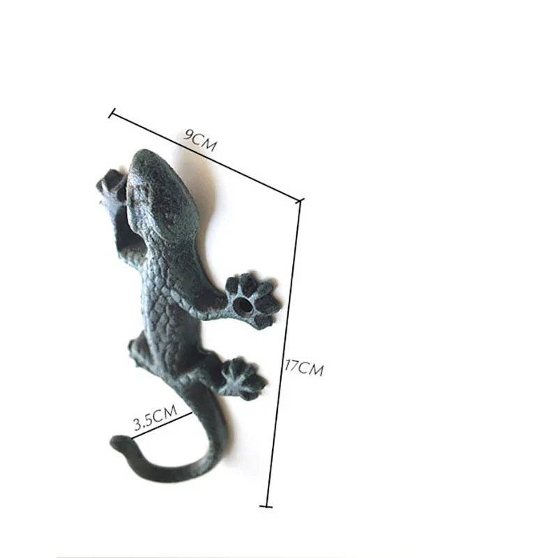 1 шт. чугунный крючок для ключей, тканевый колпачок, вешалка Gecko, настенный крючок, винтажный садовый аксессуар