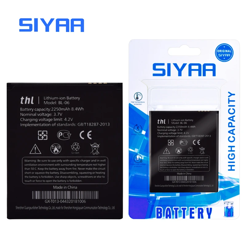 Оригинальная батарея SIYAA BL-06 W100 W200 BL08 для THL T6 Pro T6S 2015 A W200S W200C W100S | Мобильные