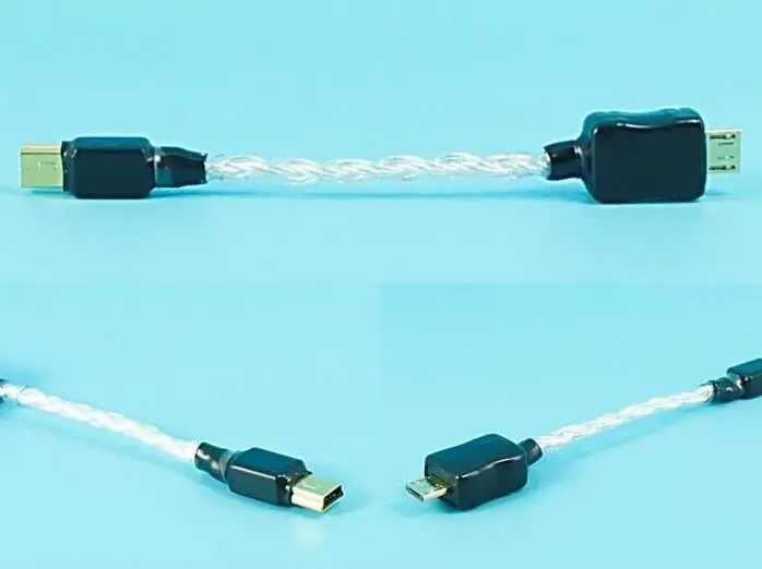 10 см мини USB к микро аудиофил HiFi чистый серебряный кабель OTG аудио кабель|silver cable|usb