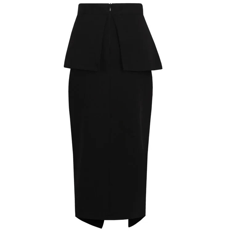 Женская винтажная юбка с баской разрезом по бокам в стиле ретро большие размеры 3x