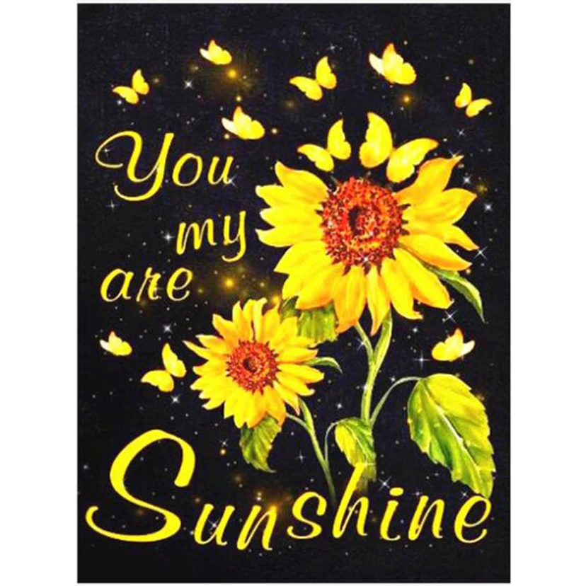 

5D DIY Diamond Painting You are my sunshine sunflower Full Square round Rhinestone Picture Embroidery Sale Home Decor WG1055