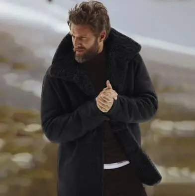 

New Autumn and winter Men Cotton Warm Overcoat Solid Color Long Sleeve Clothes Male Single Breasted Parkas Outerwear