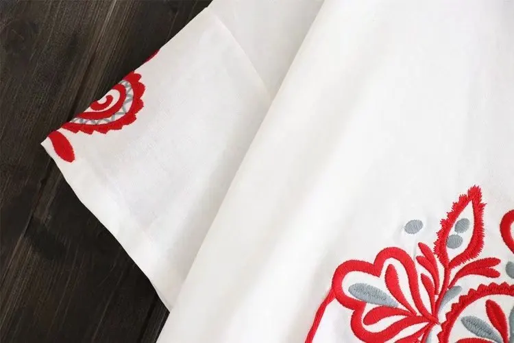 OMCHION лоскутное Ретро Народная вышивка летние топы 2018 Повседневное свободные Blusa