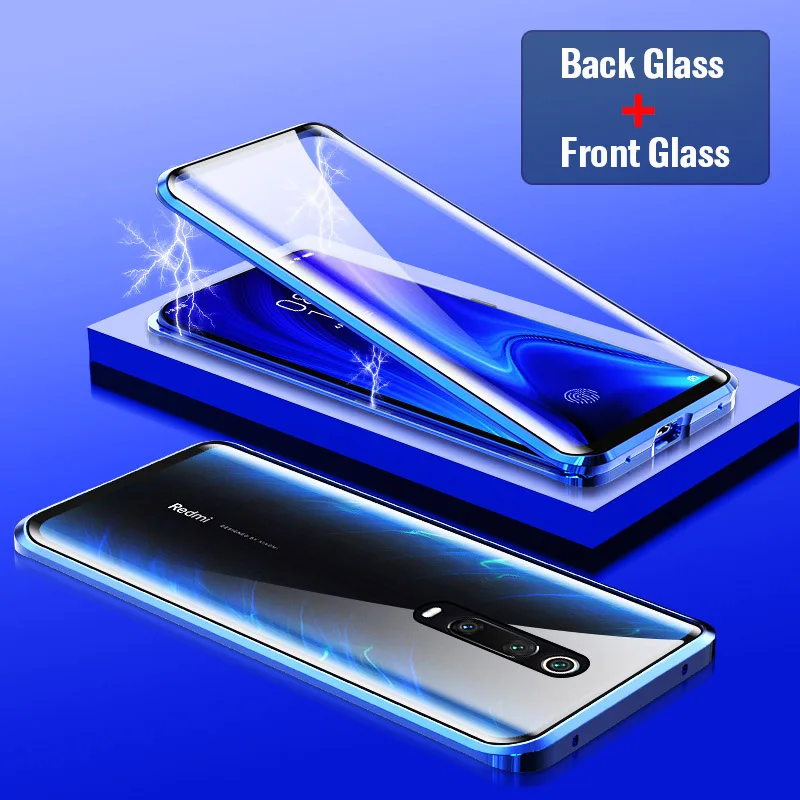 Двухсторонний стеклянный Магнитный чехол для Xiaomi mi 9t Pro Redmi K20 360 металлический