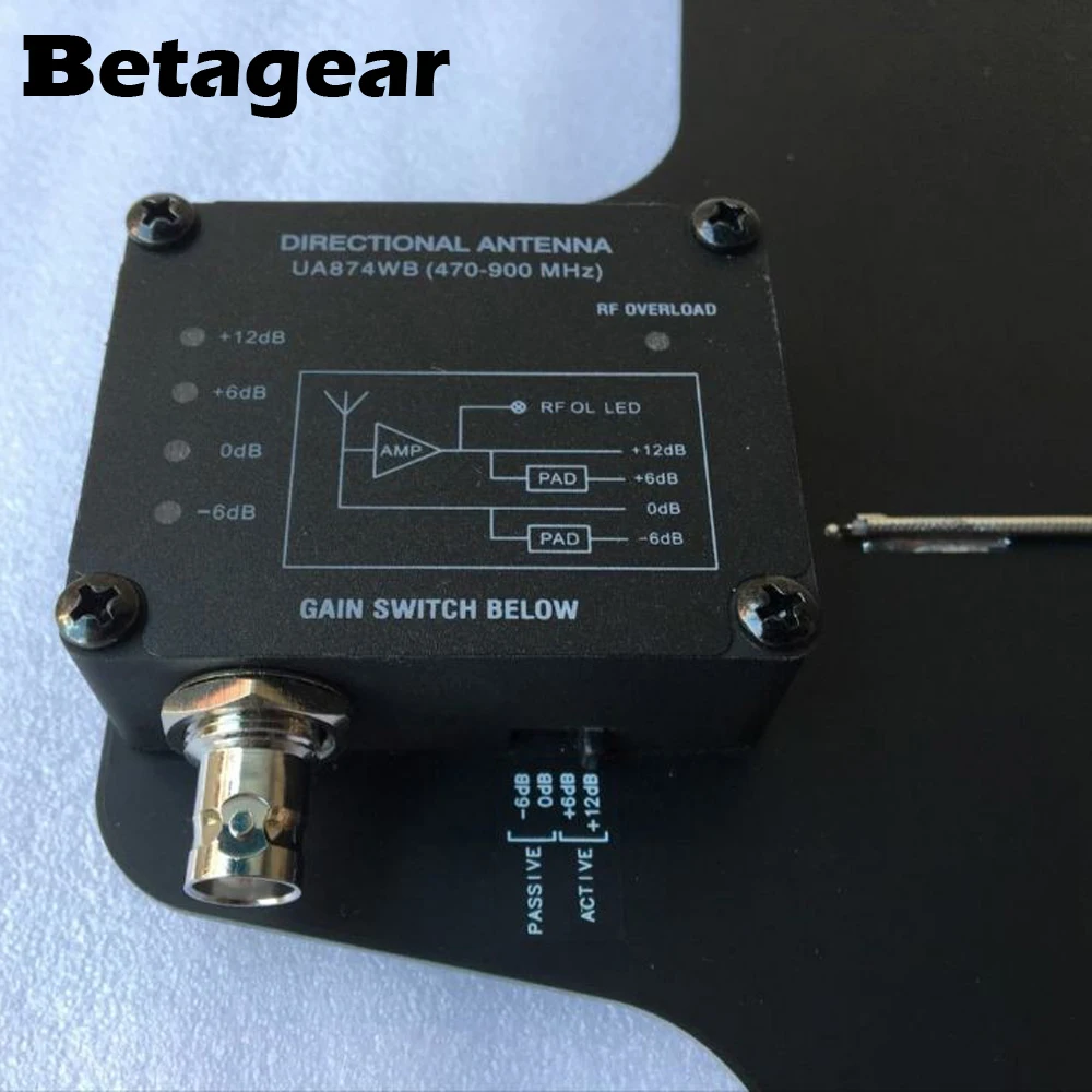 Betagear активная направленная антенна UA874 US UHF беспроводная антенна Встроенный усилитель(470-950 МГц) для uhf беспроводного микрофона