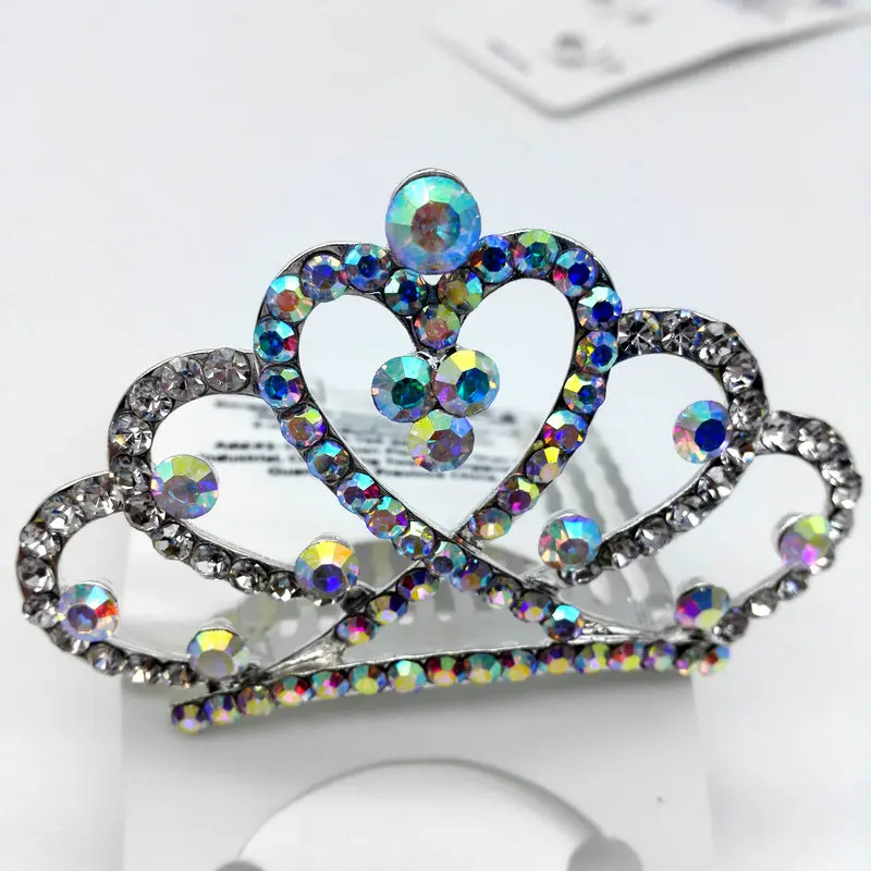 Handmade Crown hair combs Bridal women crystal rhinestone girl tiara head jewelry wedding party accessories ornaments W41 |