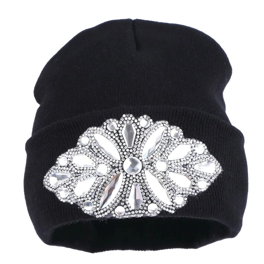Женская шерстяная зимняя шапка, бренд skullies beanies, дизайнерские Роскошные теплые повседневные зимние шапки со стразами для девочек