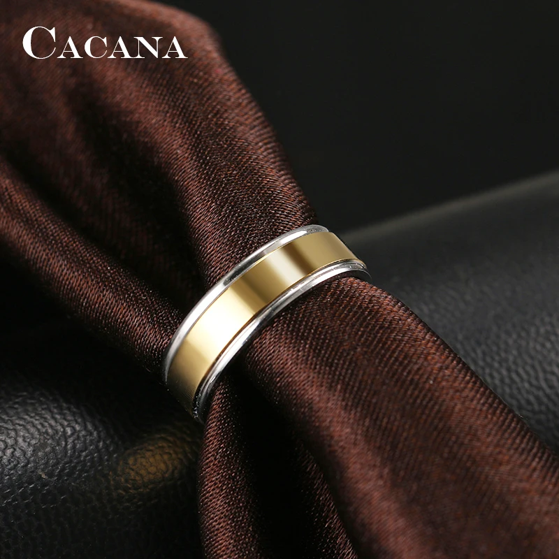 Кольца CACANA из нержавеющей стали для женщин Трендовое кольцо свадьбы