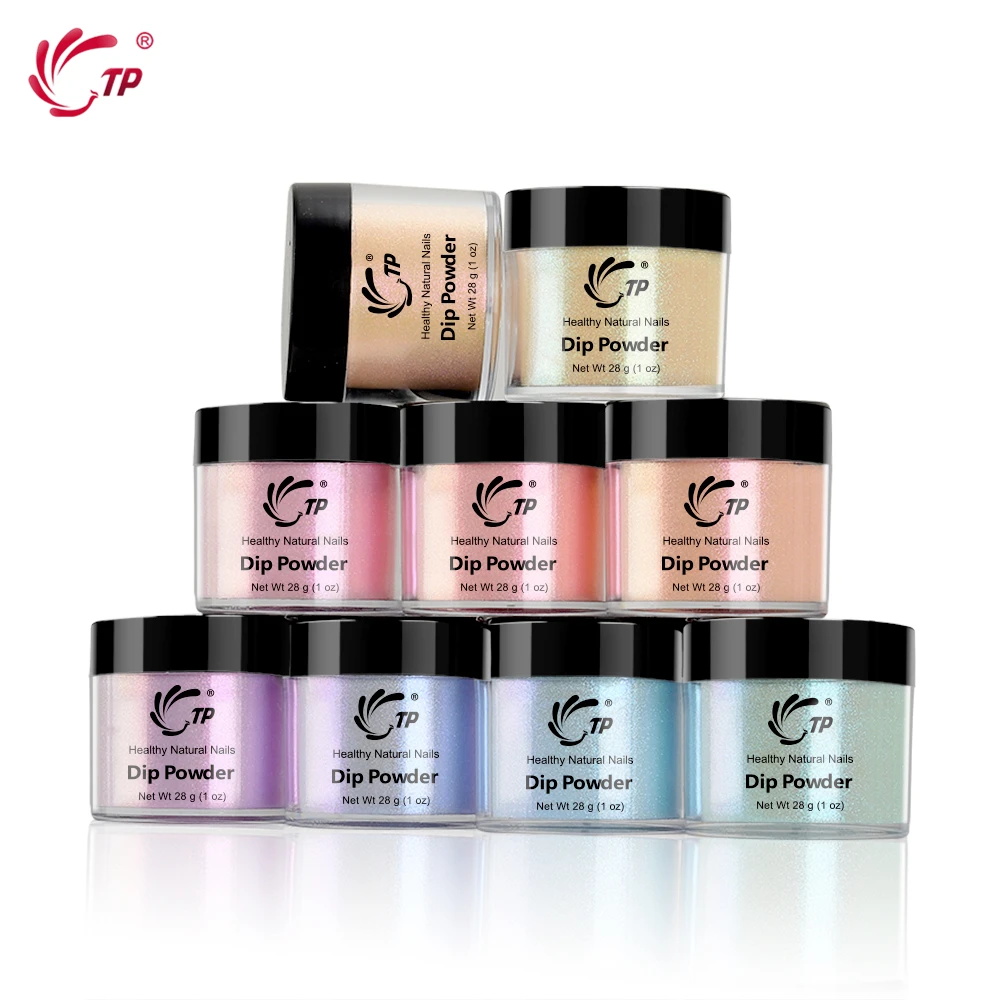 TP 28g 1oz/jar Nail Art Pearlescent Dipping Powder Salon French Acrylic System Dip Powder Dust Decoration Quick Dry Faster Apply