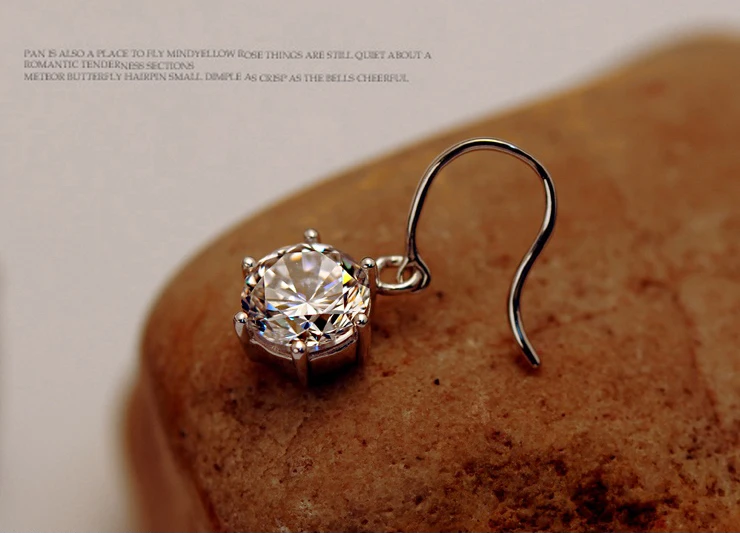 

Trendy 2Ct/each Diamond Earring Stud for Lady Solid Platinum 950 White Gold Luxury Jewelry
