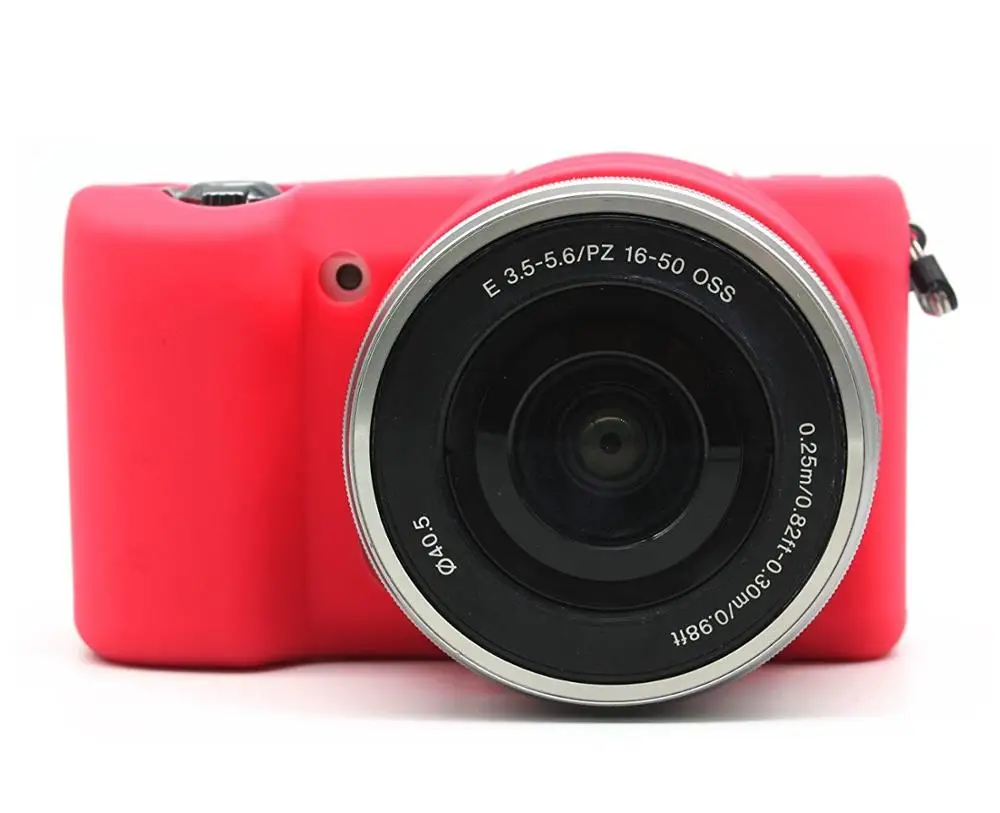 A5100 Hot Pink Силиконовая кожа брони чехол корпус протектор для sony A5000 A5100 A6000 A6300 корпус камеры только - Цвет: A5100 Hot Pink