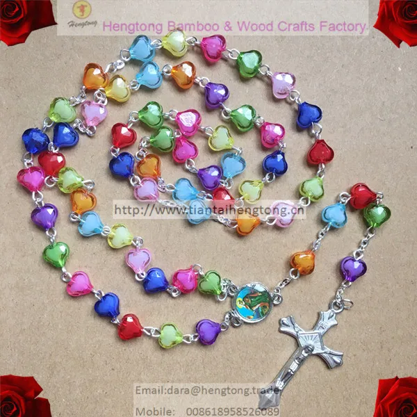 Бесплатная доставка Розария с религиозными сердцами Розарий иконами сердцем