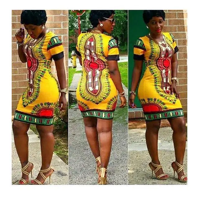 Женские платья в африканском стиле Dashiki традиционная одежда с принтом синего