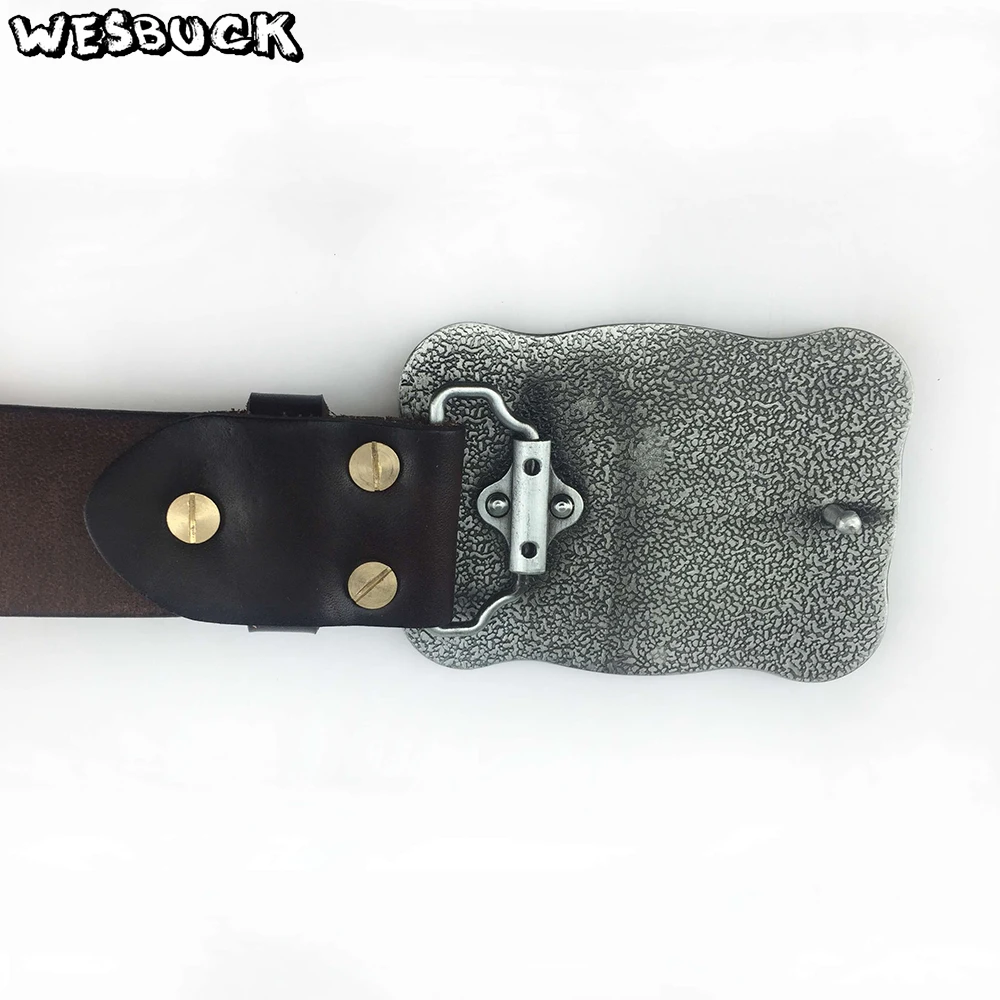 Wesbuck Brand Для мужчин ремень из натуральной кожи модные женские ремни из натуральной кожи для Для мужчин и пряжкой; цвет черный; натуральная кожа крупного рогатого скота поясная цепочка Homme коричневого цвета