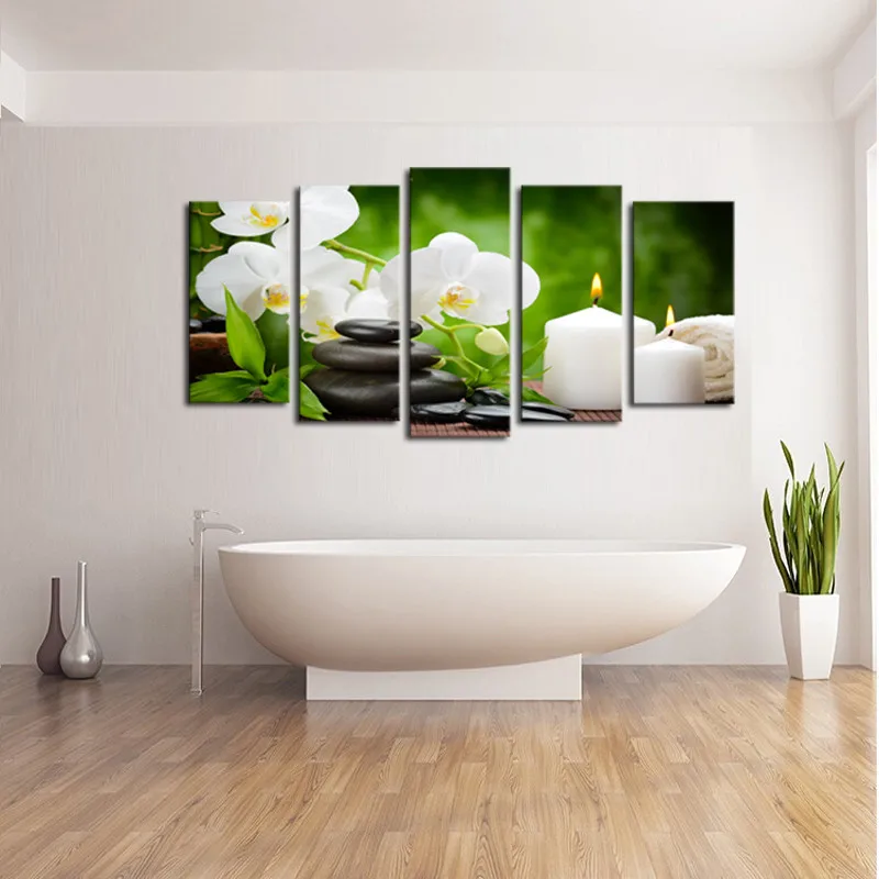 Современные картины с цветами 5 шт. большой холст принт настенная живопись