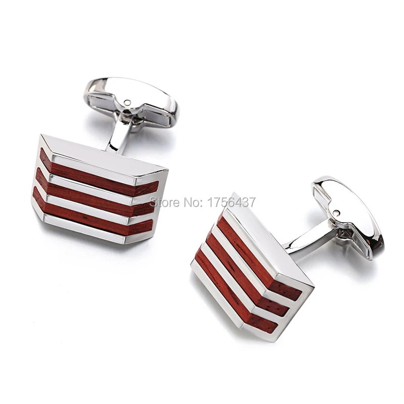 

2016 New Wood Cufflinks High Quality Brand Jewelry Fashion Square Rosewood Cuff links For Mens Gift Formal Business wedding