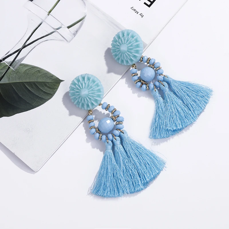 HX Brincos Женский Бренд Boho висячие серьги с бахромой Винтаж этнические массивные Серьги-кисточки модные ювелирные украшения