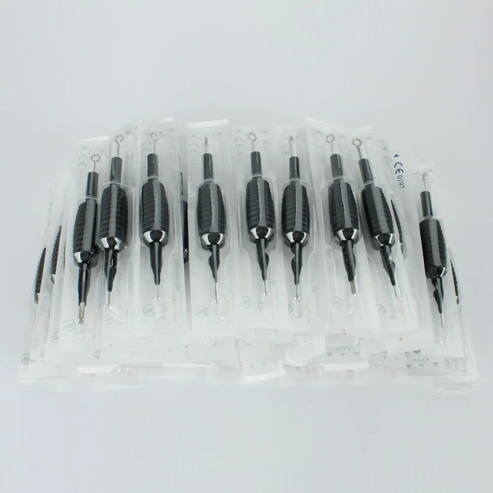 10 шт новые черные одноразовые иглы татуировки и трубки 3/4 Grip (19 мм) 1RL Для тату