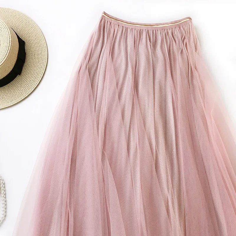 Облегающая трапециевидная юбка с высокой талией Новинка лета 2019 блестящие