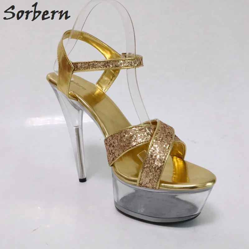 

Sorbern Clear Shoes Summer Sandals Transparent Heels Shoes 15Cm / 5Cm High Heels Sandals Women Runway Shoes Sapato Feminino