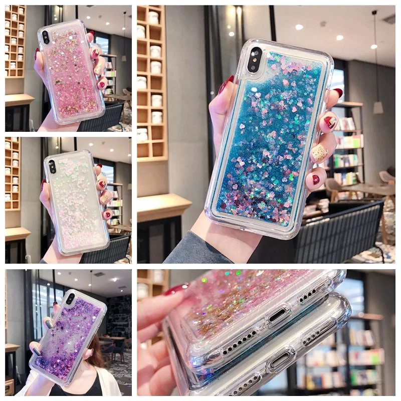 Блестящий жидкий зыбучий песок Чехол для мобильного телефона samsung galaxy S10 9 8 Plus s10lite