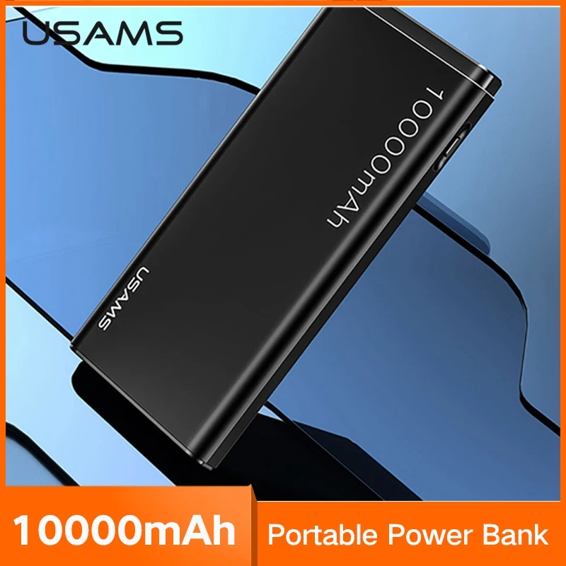 USAMS power Bank 10000 мАч для iPhone Xs max XR X 8 портативное Внешнее зарядное устройство Xiaomi Mi