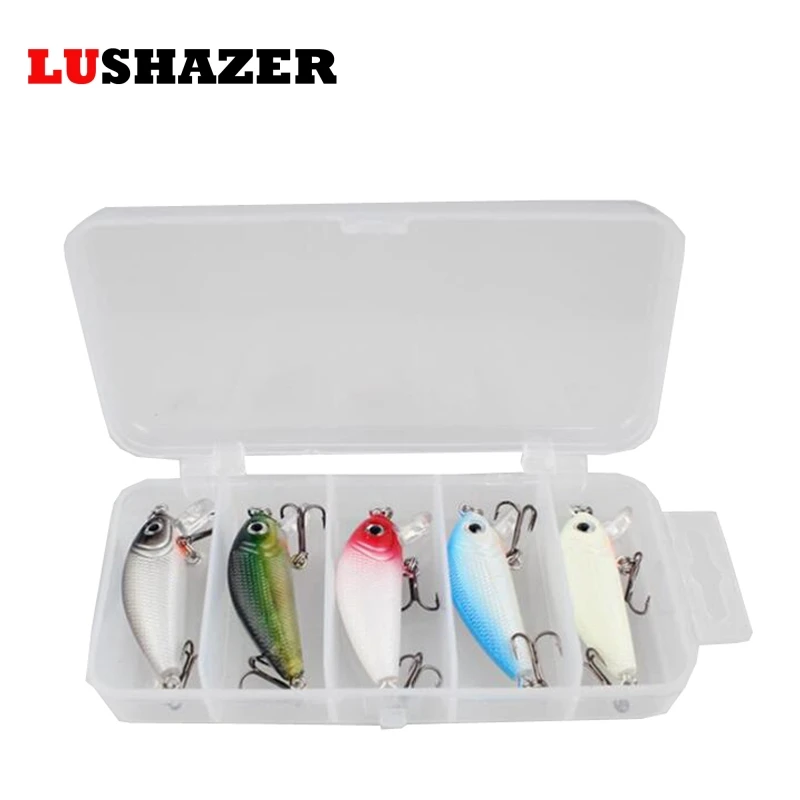 5 шт./лот LUSHAZER Minnow рыболовные приманки гольян приманка 4,5 см 4,7 г для ловли карпа isca искусственная приманка для окуня рыболовные снасти с коробкой
