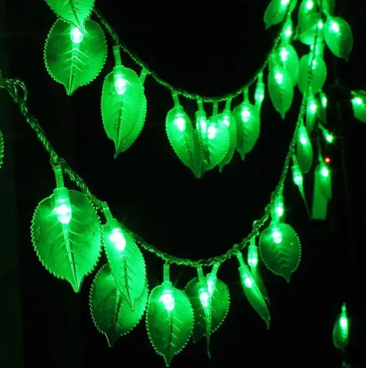 LED decorative lamp string festive festival leaf shape outdoor waterproof flash Christmas tree hanging | Лампы и освещение