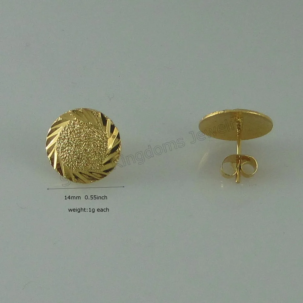 Серьги гвоздики с круглой гравировкой 14 мм 0 55 дюйма|gold fish for sale|earring blackgold pyramid stud