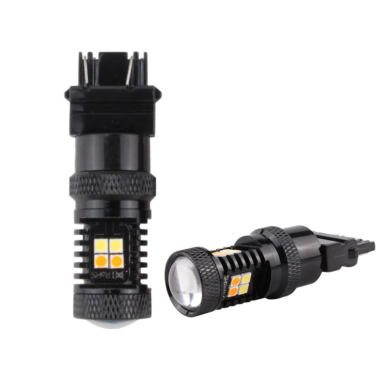 R8 2 шт. 3030 16SMD автомобильный 1157 P21/5 Вт 7443 3157 3357 Янтарный указатель поворота/белый