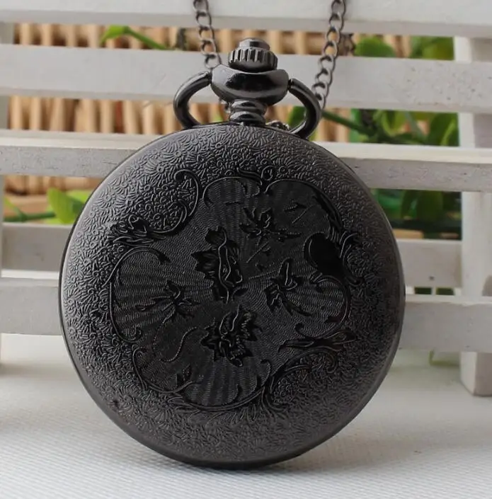 

Black Full Hunter Anchor Pirate Design Theme Necklace pocket watches