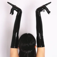 sexy pvc shiny glove latex faux leather long glove punk gloves sexy hip pop jazz outfit mittens cosplay costumes accessory f33