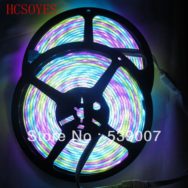 Скачки Светодиодная лента 5 м, SMD5050 54led/M DC12V Водонепроницаемый IP гибкие+ led контроллер чеканка мечта декоративный фонарь светодиодный