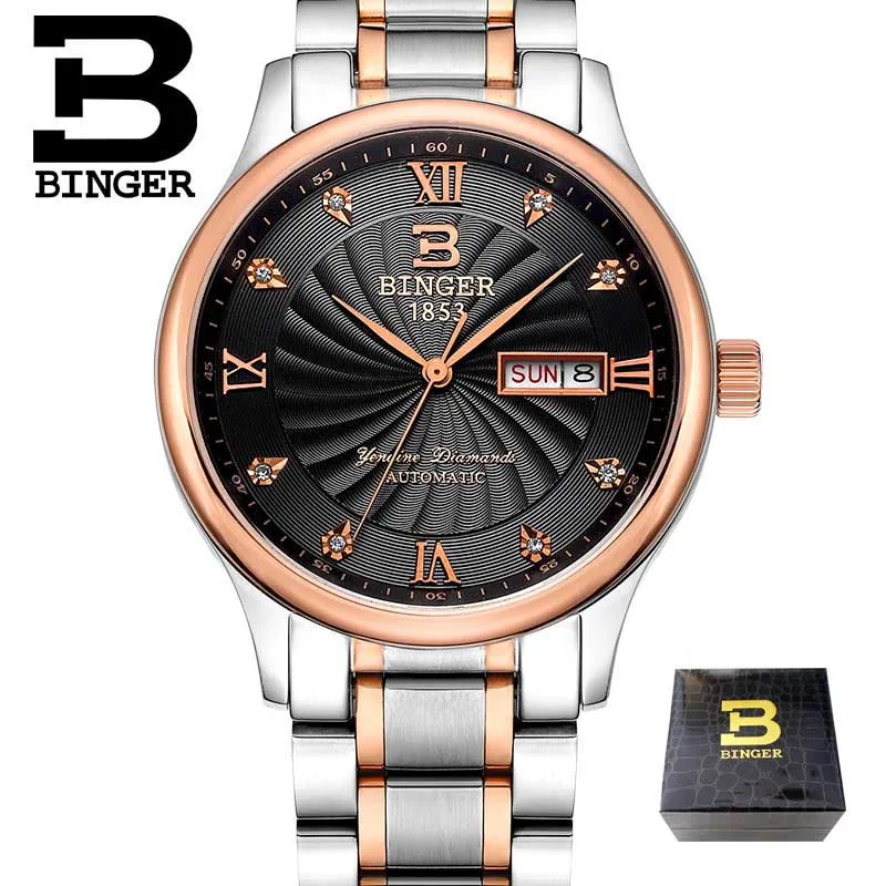 Men watch 04 Парные часы Мужские автоматические механические часы Бингер люксовый бренд женские модные часы бизнес часы - Цвет: Men watch 04