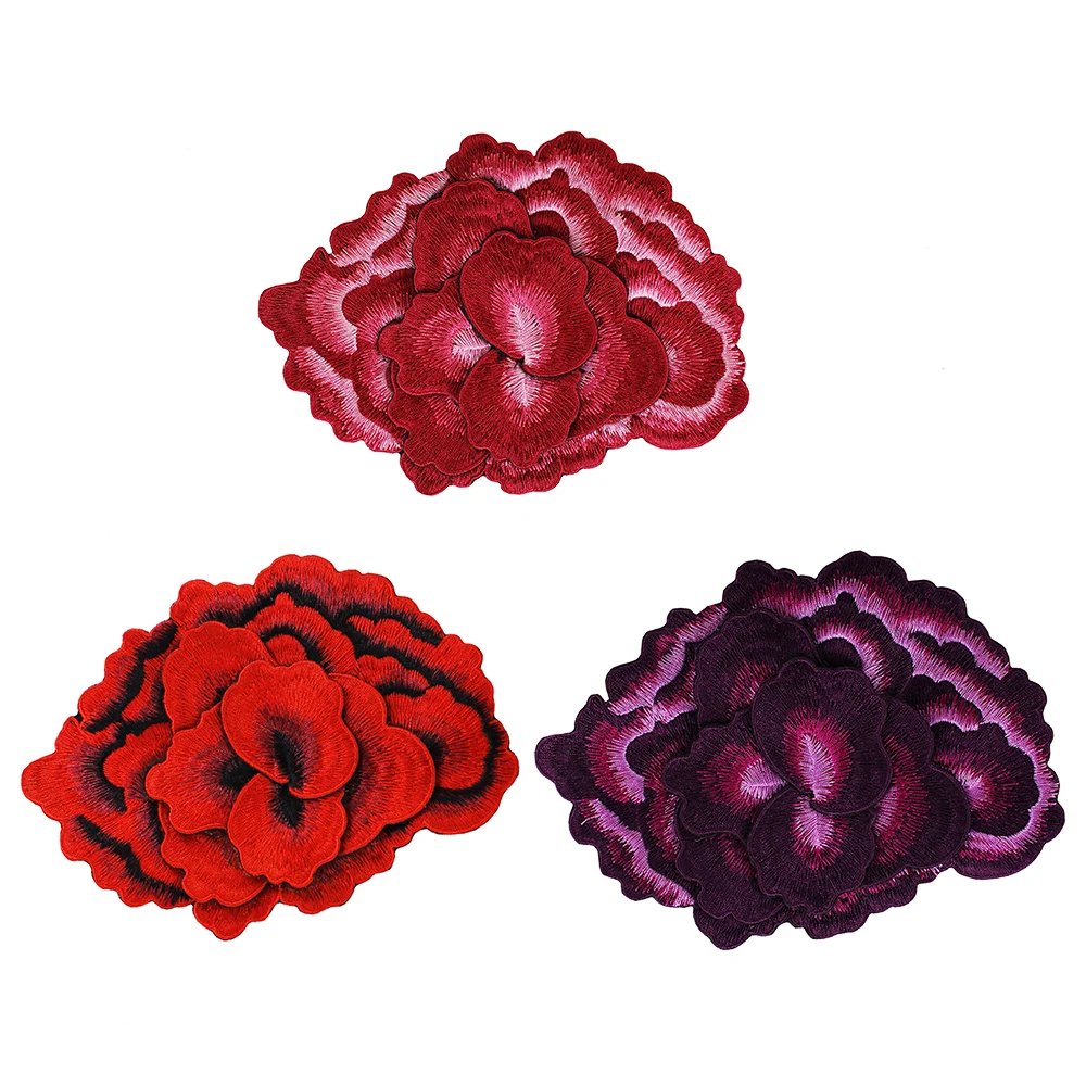 

10pieces 3D Embroidery Flower Applique Motif Badges Sew on Patches Embellishment for Clothes Hat Decorated Sewing Supplies T2773