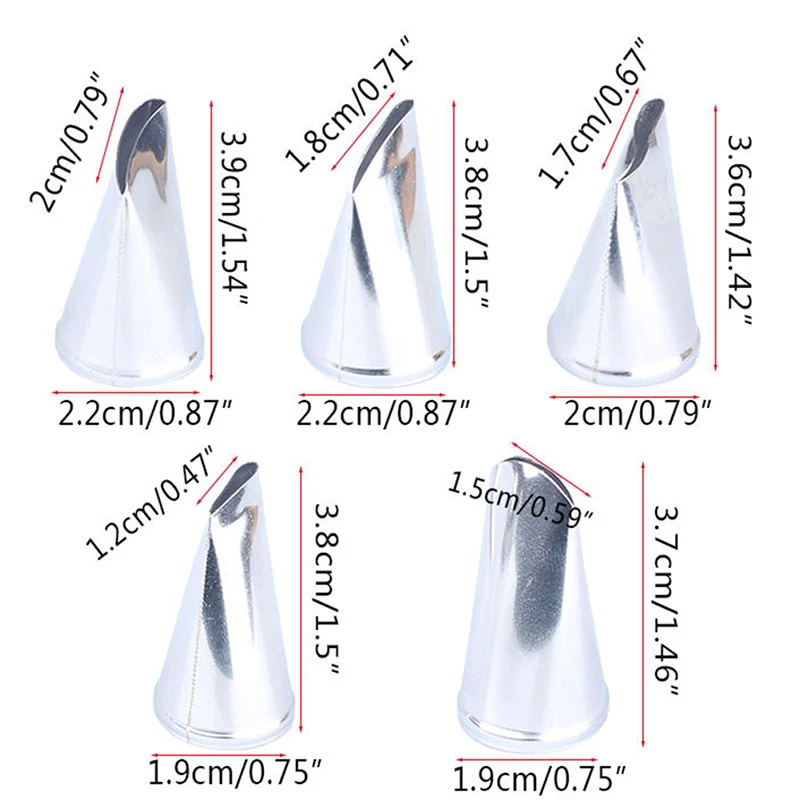 Новинка 5 шт. лепестки роз металлические насадки для сливок инструменты